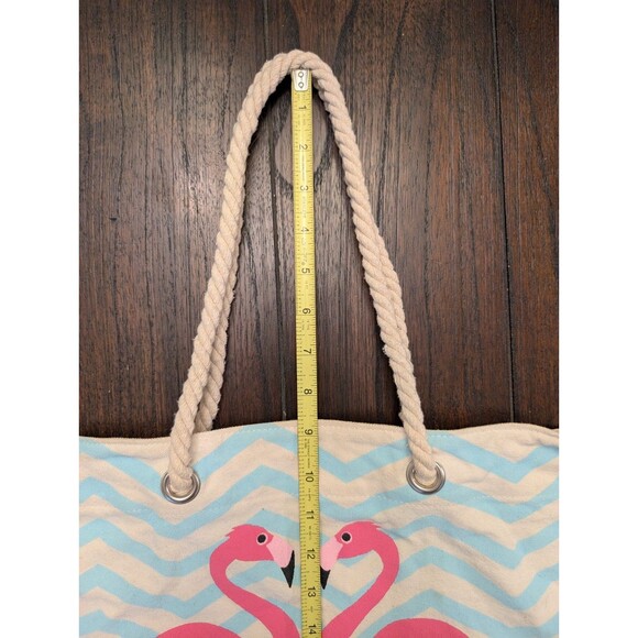 Pink Flamingo Totes Lot Of 2 Beach Pool Casual Colorful Summer Fun Bags - Picture 8 of 10